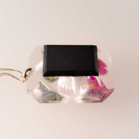 Vintage Mid-Century Lucite Orchid Matching Necklace & Earrings - Picture 10 of 11